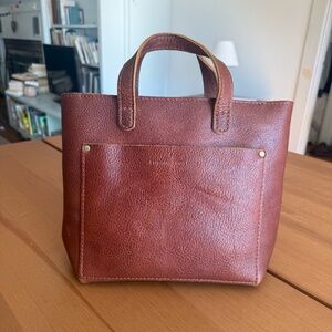 Portland Leather Goods Mini Zippered Crossbody Nutmeg